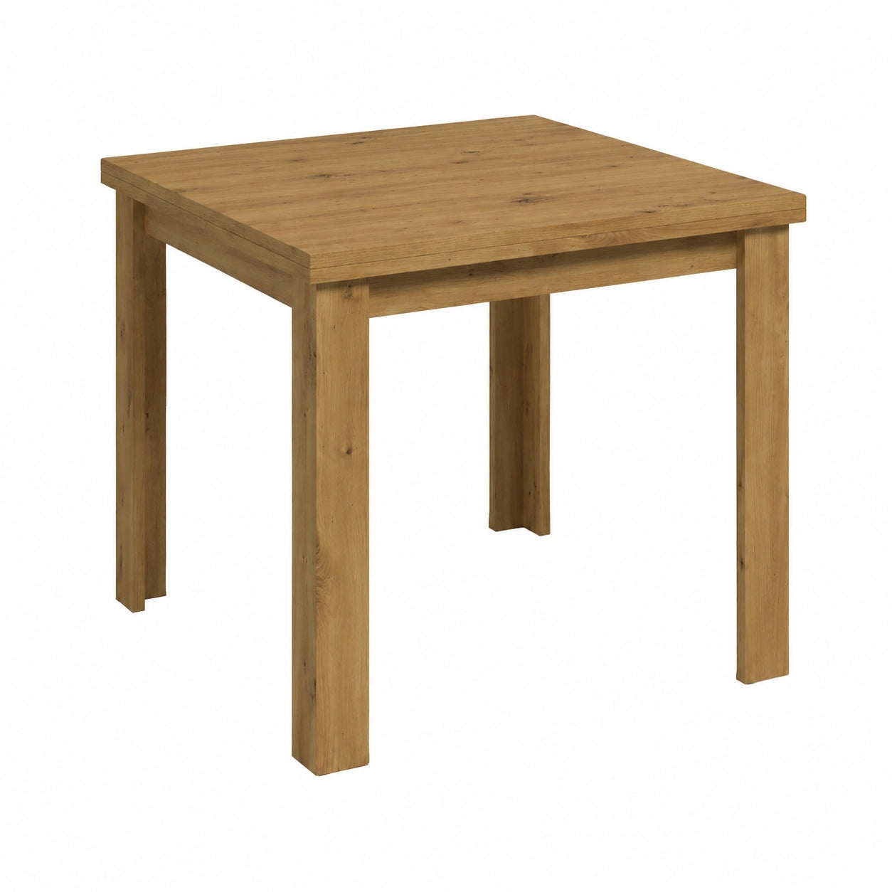 Mesa de Comedor Extensible Cuadrada Artisan para Salón o Cocina, Color Madera Natural, 90-180 cm