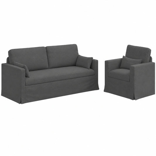 Conjunto de Sofá Modular Gris Oscuro 2 Piezas con Diseño Ergonómico y Tela Duradera