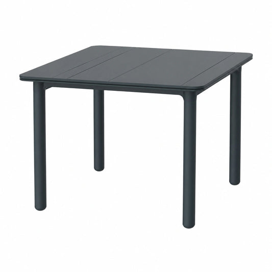 Mesa Cuadrada Resol Noa 90x90 cm para Interior y Exterior, Ideal para Jardín, Terraza y Cocina, Diseño Ligero para 2-4 Personas, Color Gris Oscuro