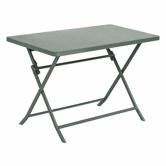 Mesa de Jardín Plegable Reforzada, 4 Plazas, Verde Oliva