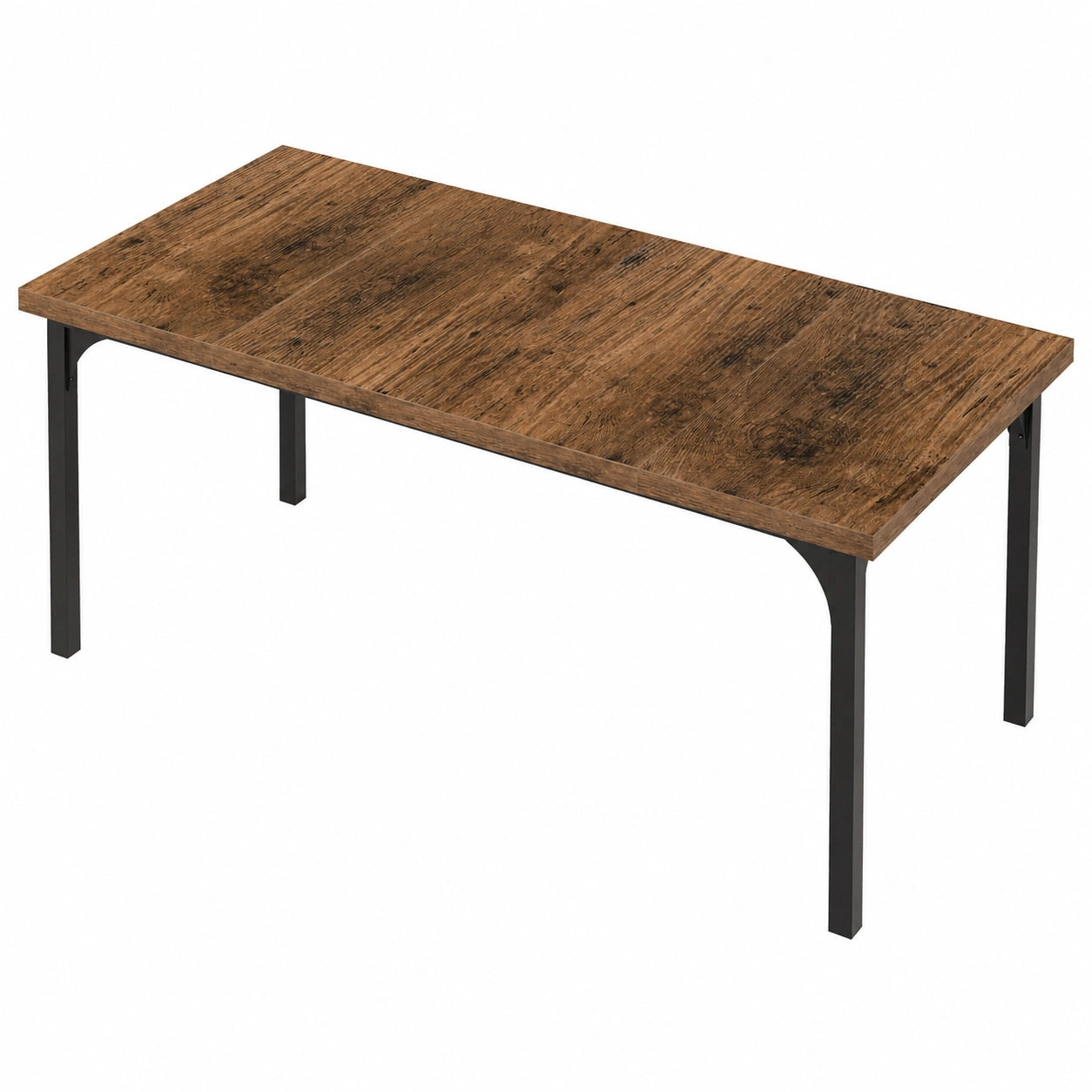 Mesa de Comedor LEADZM para 6-8 Personas, 180x90x76 cm, Estilo Rústico en Marrón